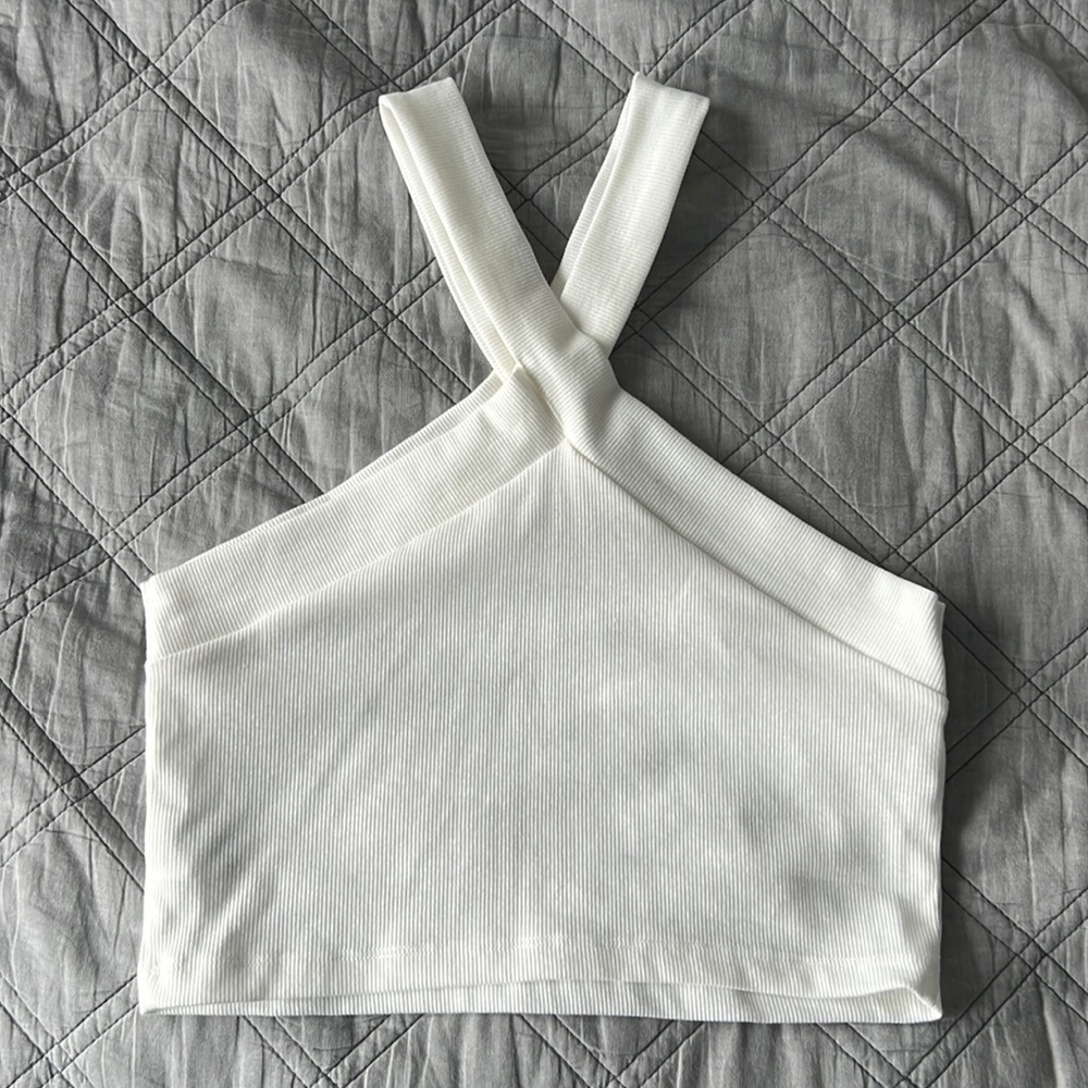 White crisscross tank top